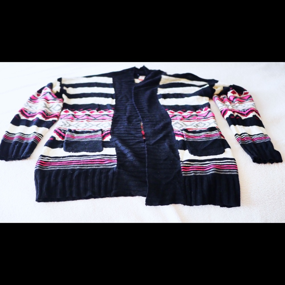 No Boundaries Juniors Plus Size Colorful Cardigan